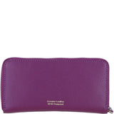 Large Leather Zip Around Note And Coin Purse Raspberry: Ash-09