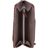 Large Leather Zip Around Note And Coin Purse Tan: Ash-09