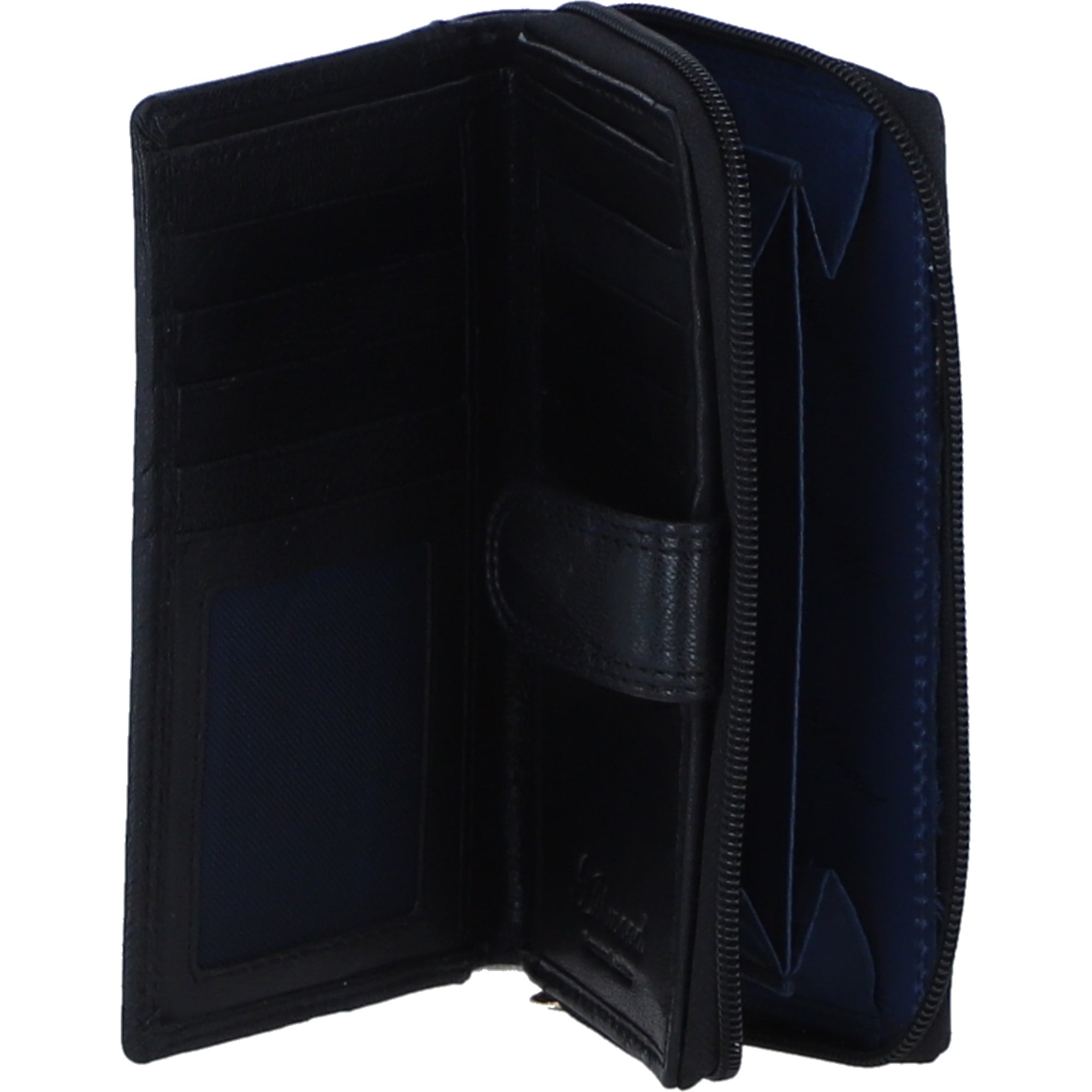 Ashwood Leather Women’s Leather Purse with Card Holders and Zip Compartment in Black: Ashley