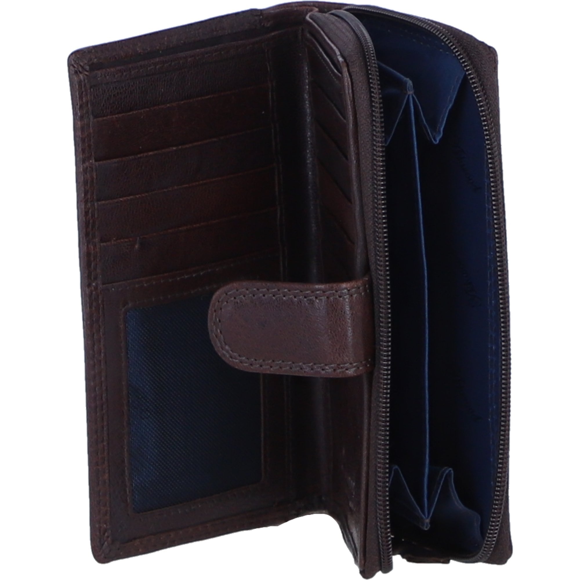 Ashwood Leather Women’s Leather Purse with Card Holders and Zip Compartment in Brown: Ashley