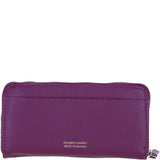 Large Leather Zip Around Note And Coin Purse Raspberry: Ash-12