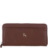 Large Leather Zip Around Note And Coin Purse Tan: Ash-12