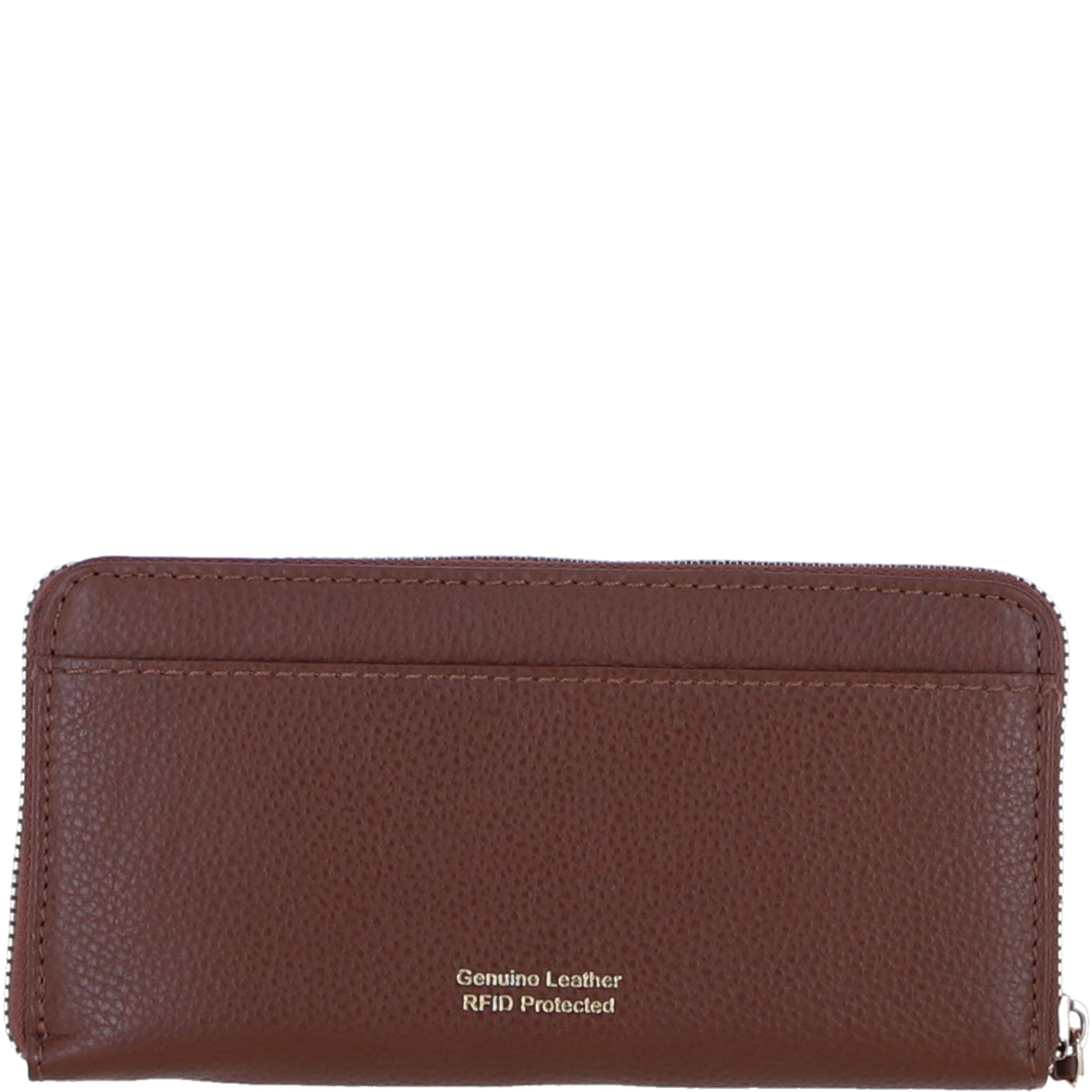 Large Leather Zip Around Note And Coin Purse Tan: Ash-12