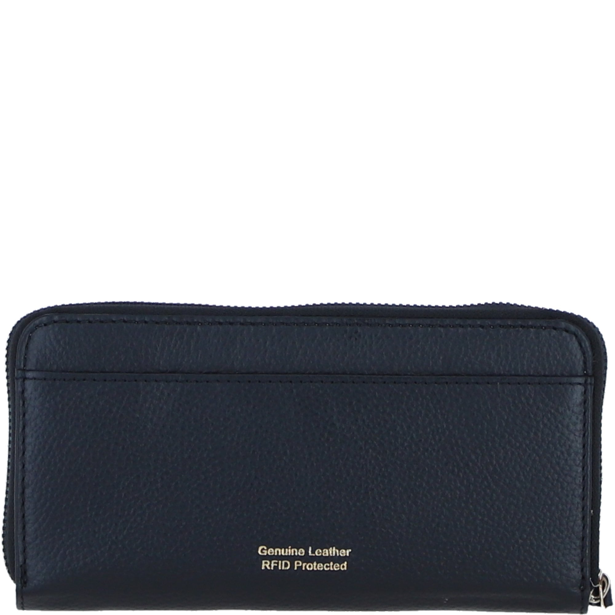 Large Leather Zip Around Note And Coin Purse Black: Ash-12