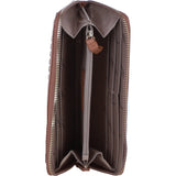 Large Leather Zip Around Note And Coin Purse Butterscotch: Ash-12