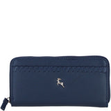 Large Leather Zip Around Note And Coin Purse Navy: Ash-12