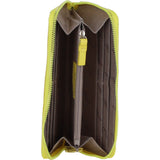 Large Leather Zip Around Note And Coin Purse Aurora: Ash-17