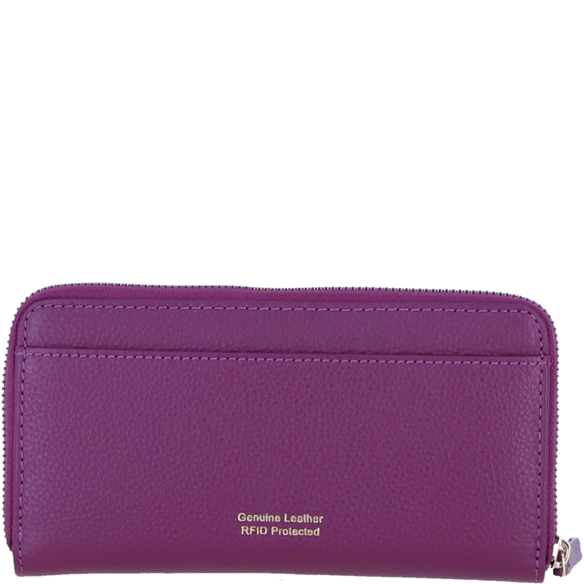 Large Leather Zip Around Note And Coin Purse Raspberry: Ash-17