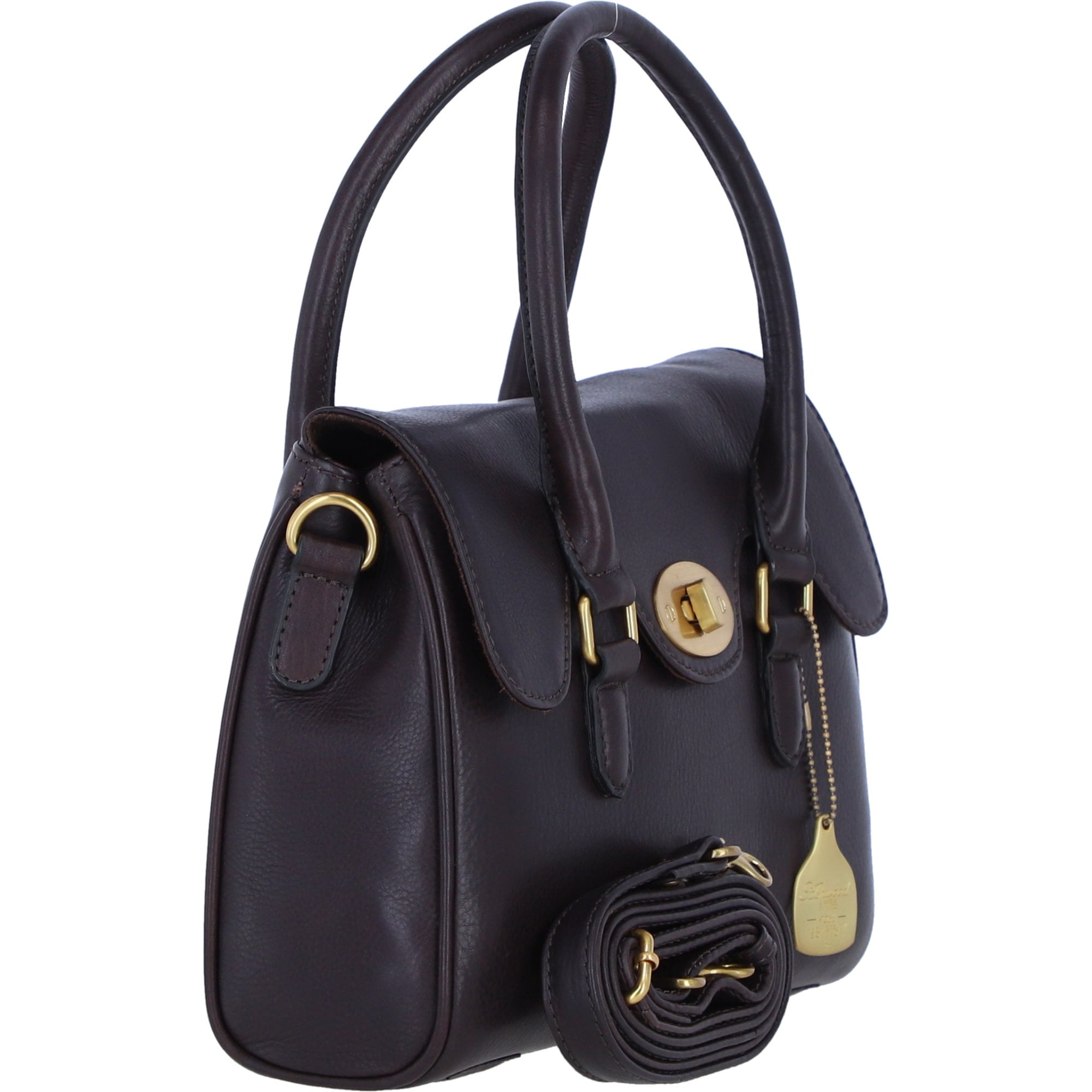 Exquisite Genuine Leather Medium Shoulder Bag for Women in Brown: L-38