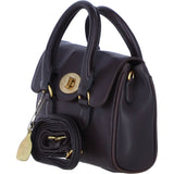 Exquisite Genuine Leather Small Shoulder X HandBag for Women in Brown: L-37