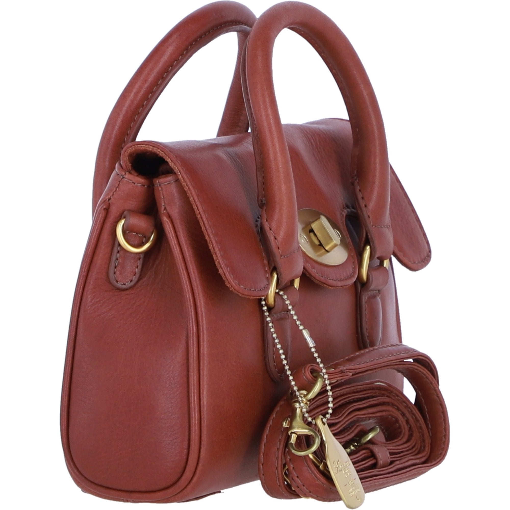 Exquisite Genuine Leather Small Shoulder X HaandBag for Women in Tan: L-37