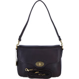 Women’s Genuine Leather Flapover Crossbody X Shoulder Bag in Brown: L-35