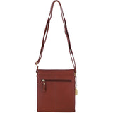 Genuine Leather Crossbody Bag with Twist Lock for Women in Tan: L-34