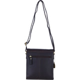 Genuine Leather Crossbody Bag with Twist Lock for Women in Brown: L-34
