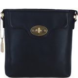 Genuine Leather Crossbody Bag with Zip Top Closure for Women in Black: L-33