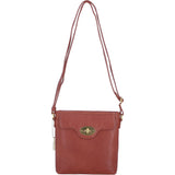 Genuine Leather Crossbody Bag with Zip Top Closure for Women in Tan: L-33