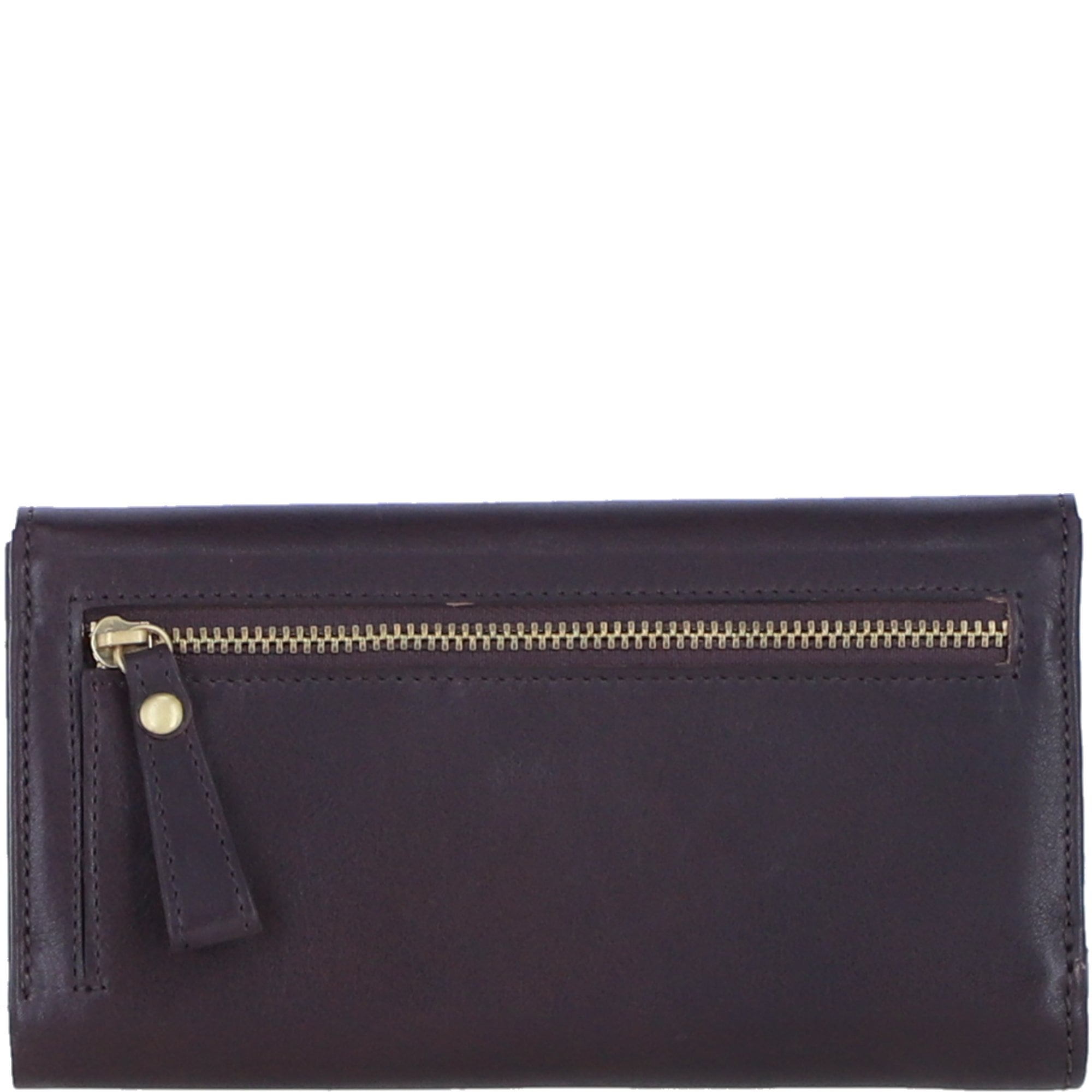 Exquisite Genuine Leather Large Purse with Twist Lock in Brown: L-31