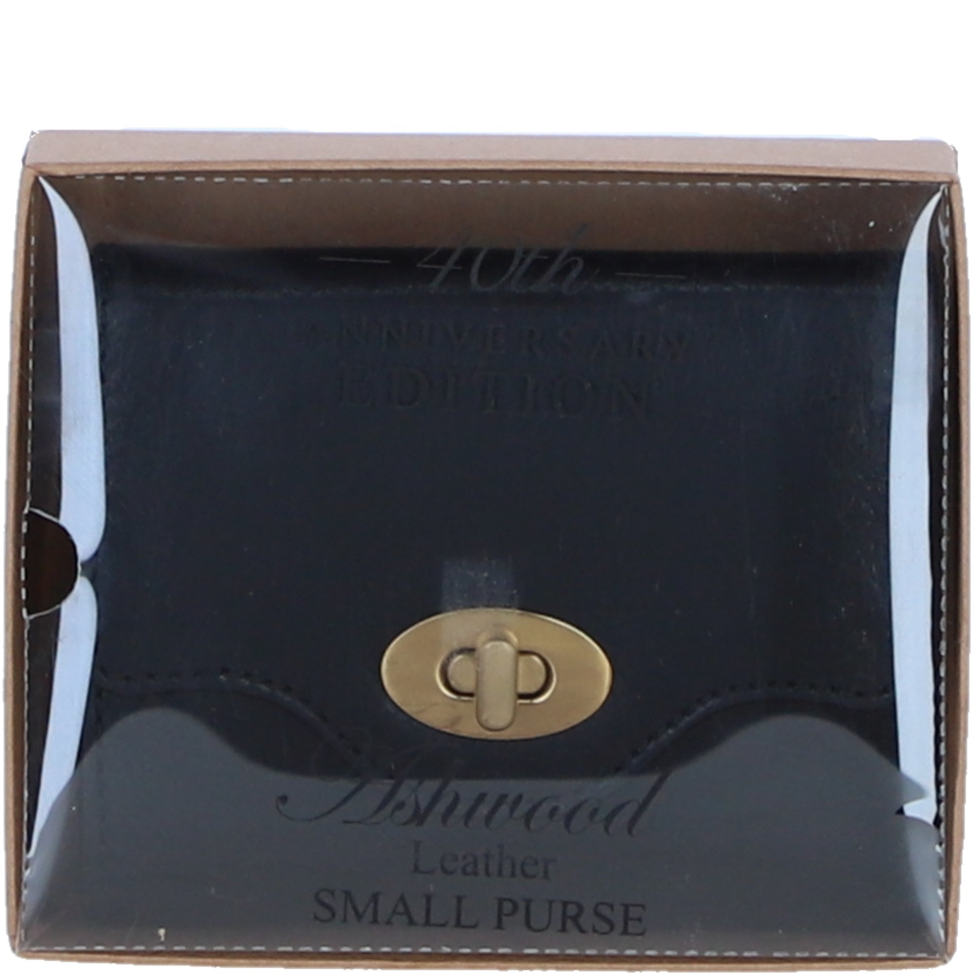 Exquisite Genuine Leather Purse with Twist Lock in Black: L-30