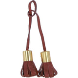 Ashwood Leather Double Tassel Bag Charm in Tan: L-40