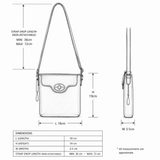Genuine Leather Crossbody Bag with Zip Top Closure for Women in Black: L-33
