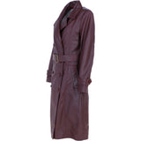 Ashwood Leather Women's Double Breasted Trench Coat with Waist Belt in Burgundy: AWL-DB Trench