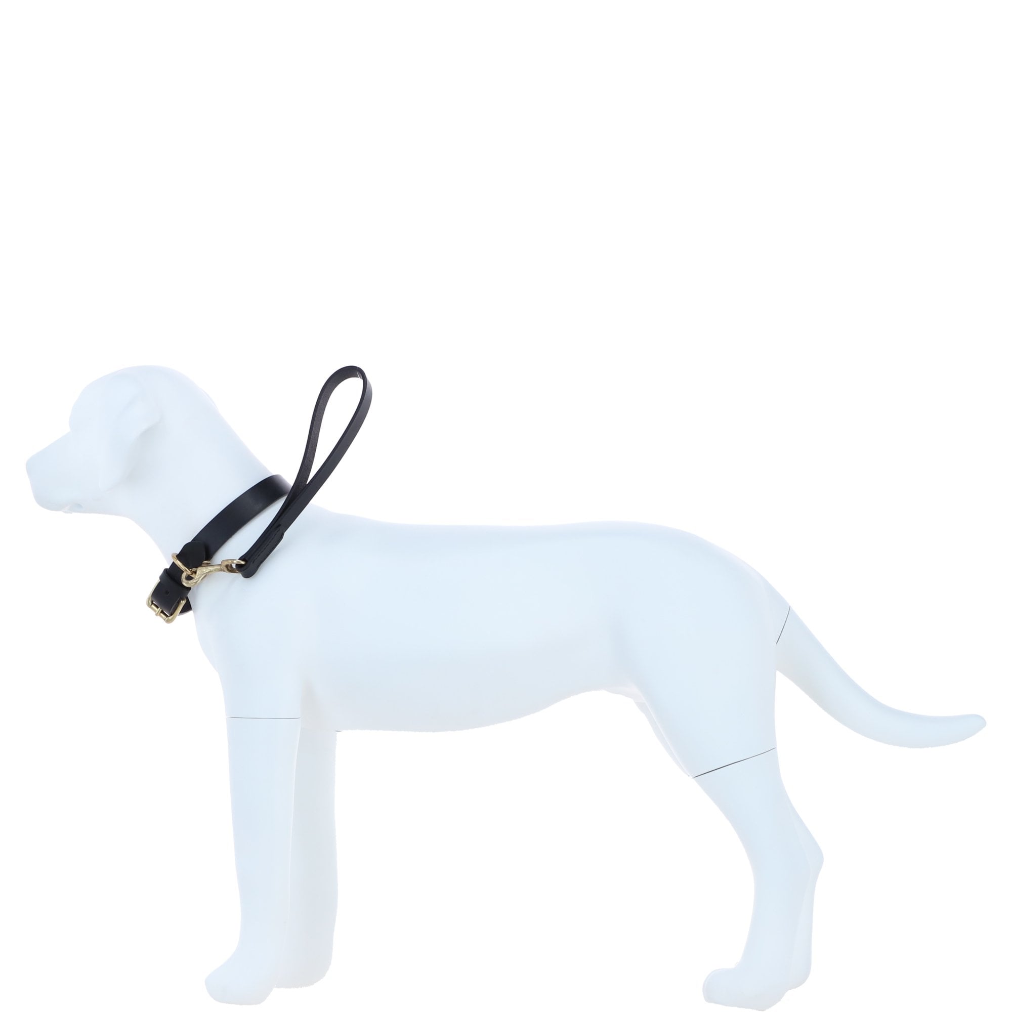 Genuine Leather Short Traffic Lead with Solid Brass Trigger Clasp in Black – K9-L11