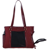 Ashwood Leather Pet Carrier Tote Bag with Mesh Panels in Bordeaux: K9-T02