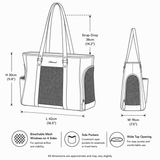 Ashwood Leather Pet Carrier Tote Bag with Mesh Panels in Bordeaux: K9-T02