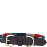 Ashwood Leather Handmade Patchwork Dog Collar in Brown/multi: k9-c06