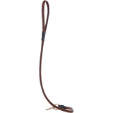 Ashwood Leather Round Dog Leash with Gold Trigger Clasp in Tan: K9-L04