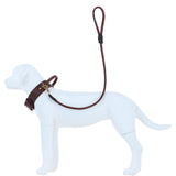 Ashwood Leather Round Dog Leash with Gold Trigger Clasp in Tan: K9-L04
