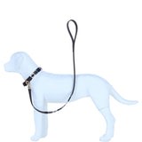 Ashwood Leather Handmade Patchwork Dog Lead in Brn/navy/grey/white: k9-L06