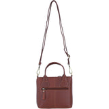 Ashwood Leather & Harris Tweed® Cloth Handbag with Removable Crossbody Strap Tan/Purple: TW-21-13-TP