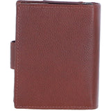 Ashwood Leather & Harris Tweed® Cloth Three compartment wallet Tan/Purple: TW-12-13-TP