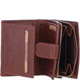 Ashwood Leather & Harris Tweed® Cloth Three compartment wallet Tan/Purple: TW-12-13-TP