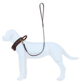 Ashwood Leather Dog Lead Genuine Leather with Hand-Braided Detail Brown: K9-L02