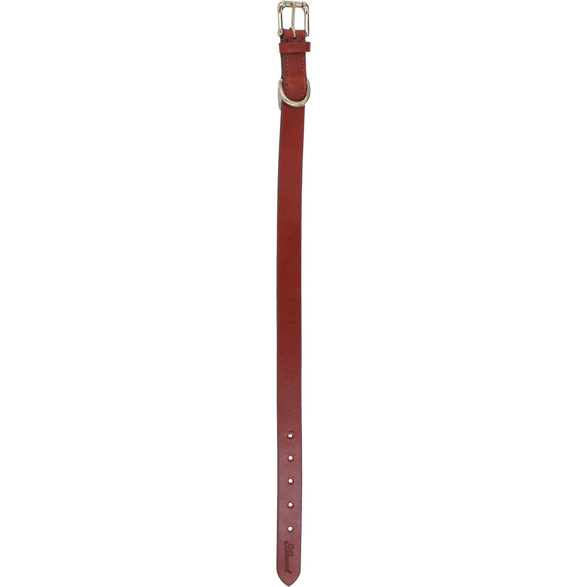 Genuine Leather Collar with Brass Hardware & Adjustable Buckle Fastening in Tan: K9-C12
