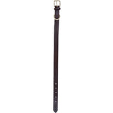 Genuine Leather Collar with Brass Hardware & Adjustable Buckle Fastening in Brown: K9-C12
