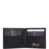 Ashwood Leather Croc Embossed Wallet & Card Holder Gift Set in Black: 30933