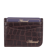 Ashwood Leather Croc Embossed Wallet & Card Holder Gift Set in Cherry: 30933