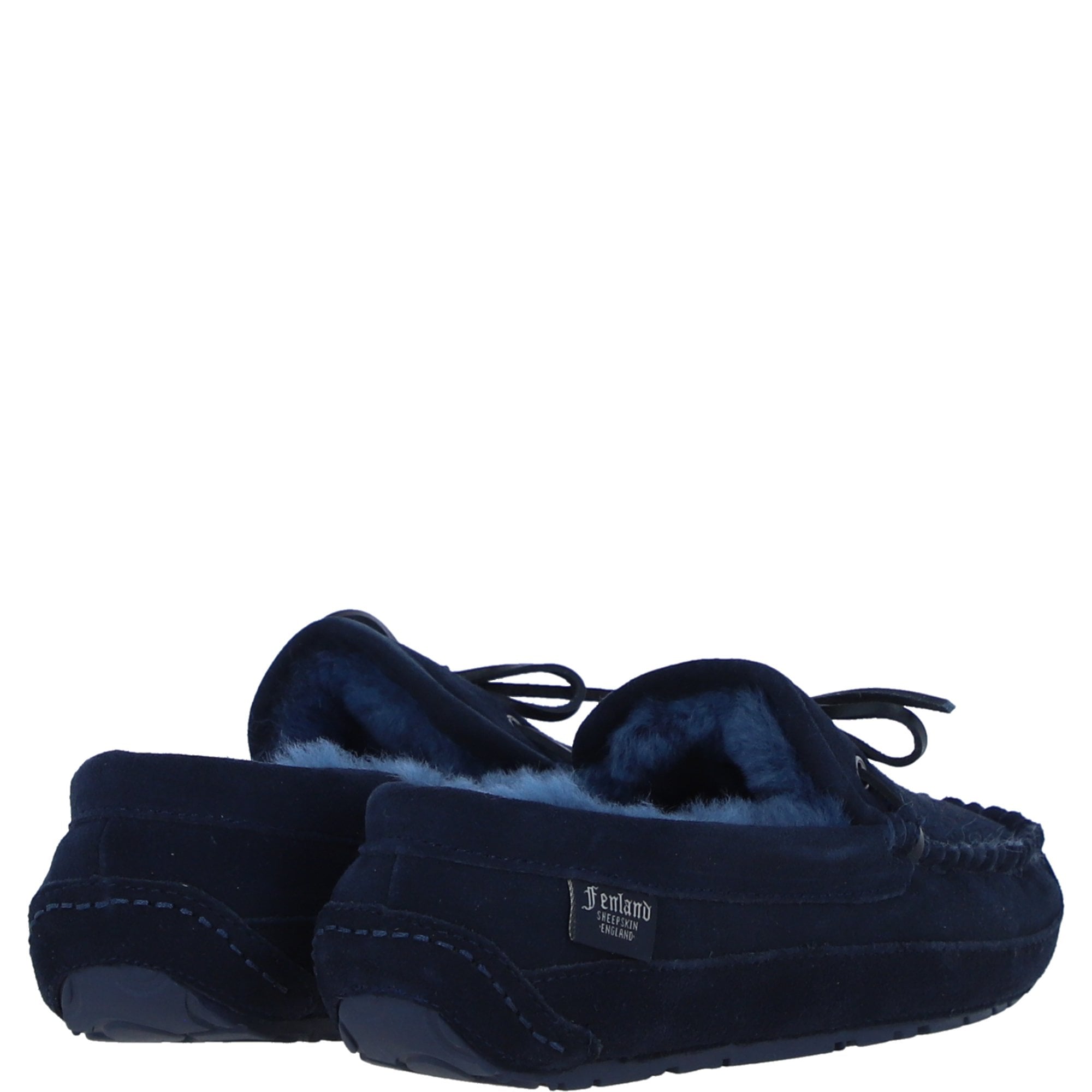 Men Classic Suede Sheepskin Moccasins Navy: Mens Moccasins