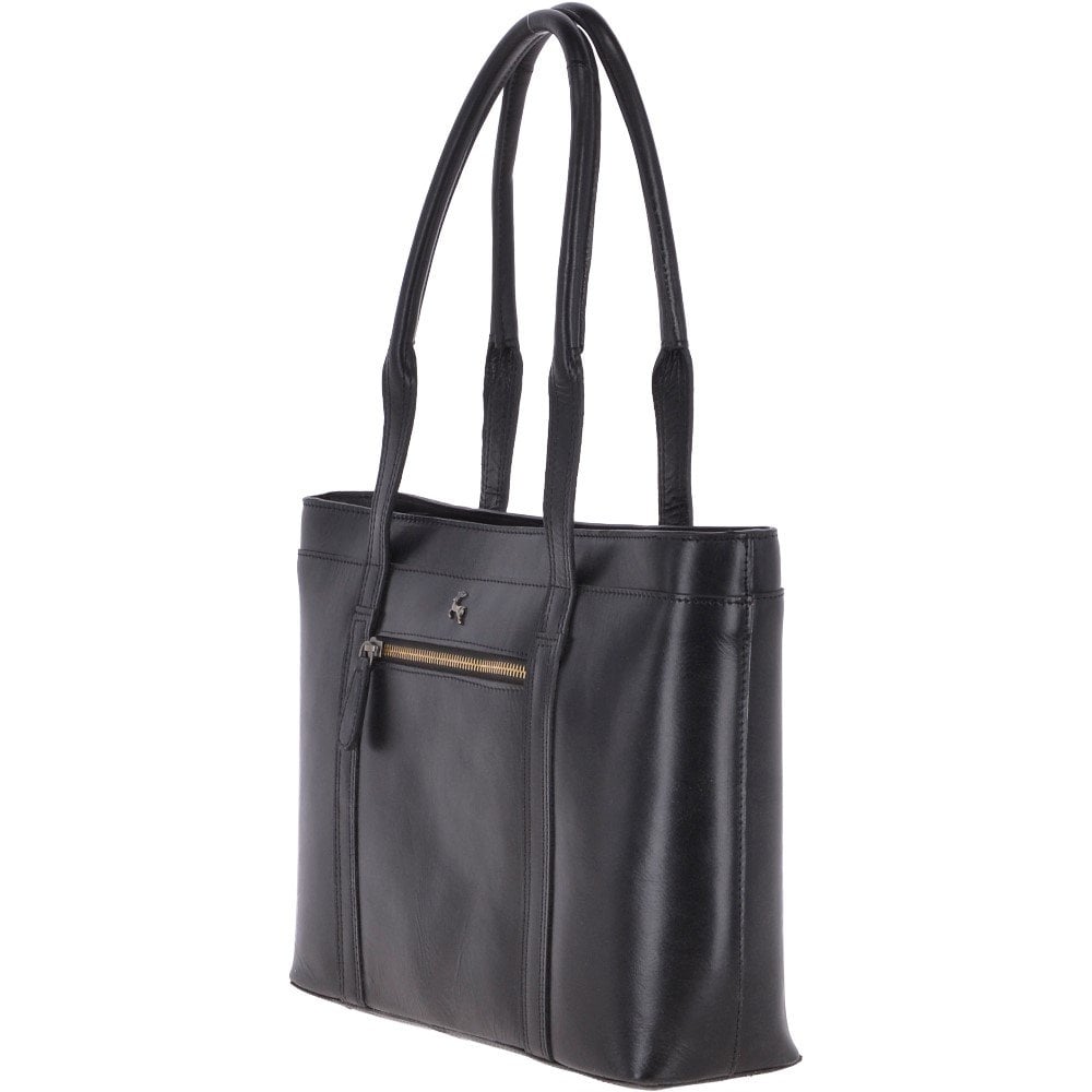 Vegetable Tanned Leather Bag Black: V-23