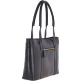 Vegetable Tanned Leather Bag Black: V-23