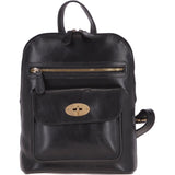 Vegetable Tanned Small Leather Backpack Black: V-25