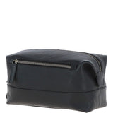 Mens Leather Washbag Black: GB Milo