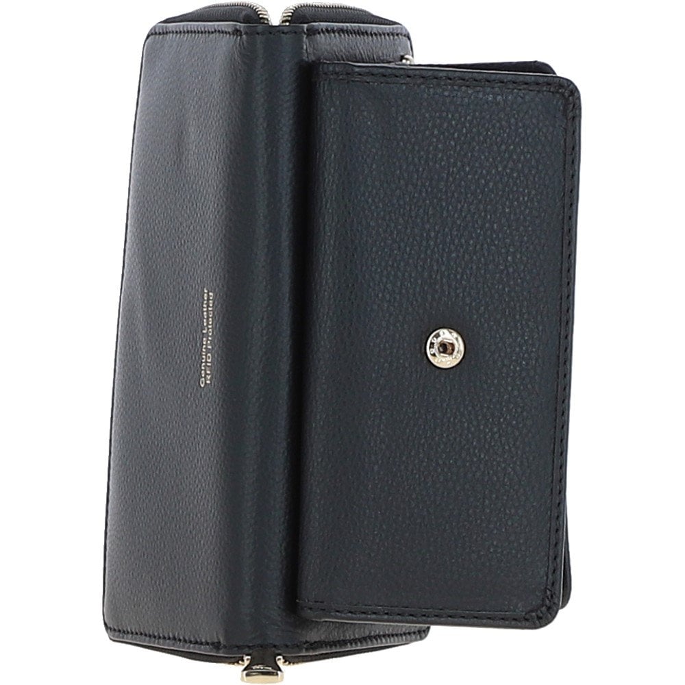 14 Card RFID Protected XL Leather Purse Black: S2