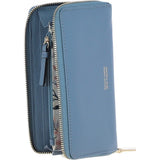 14 Card RFID Protected XL Leather Purse Denim Blue: S2