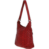 Ashwood Vintage Woven Leather Shoulder Bag Red: D-77