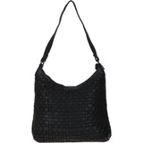 Ashwood Vintage Woven Leather Shoulder Bag Black: D-77