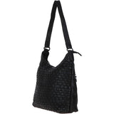 Ashwood Vintage Woven Leather Shoulder Bag Black: D-77